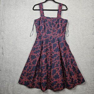 Draper James Clover Vines Nassau Navy Multi color printed Dress Size 8